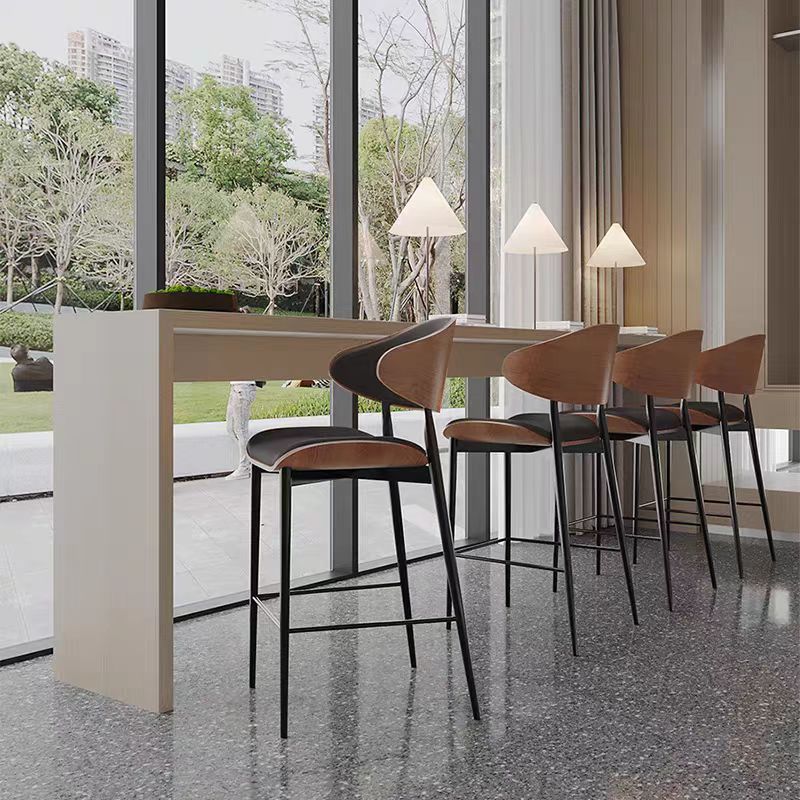 Light Luxury Metal Bar Chair, Home High-End High Stool, Single Normcore Chair, Backrest Chair, Removable Bar Chair