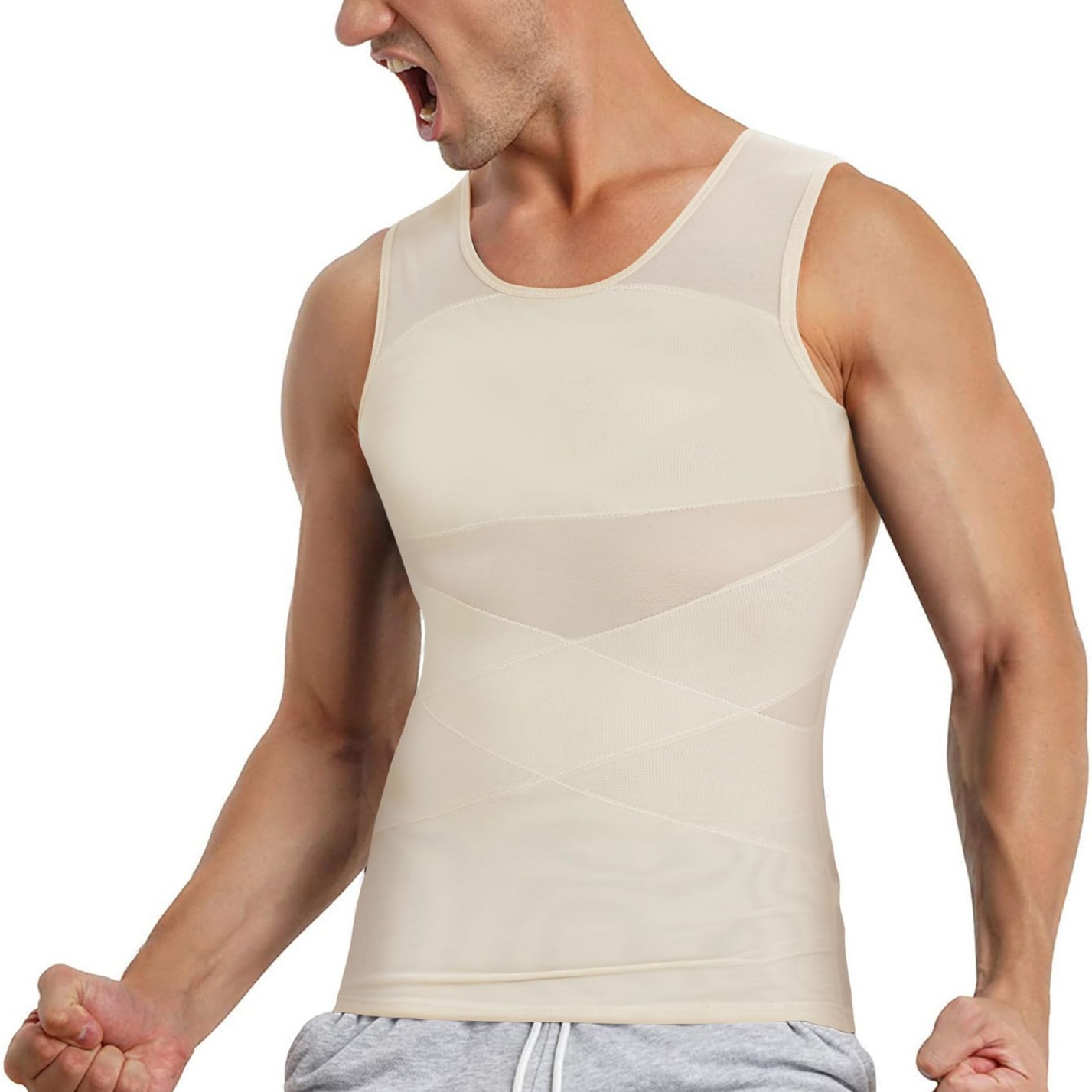 Amazon's Best-selling Men's Body Shaping Vest, Abdominal Corset, Breathable Mesh Tight Vest