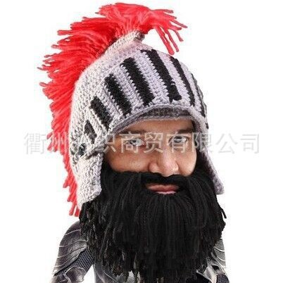 2025 Hot Selling Creative Funny Knight Hat Warm Ear Protection Wool Hat