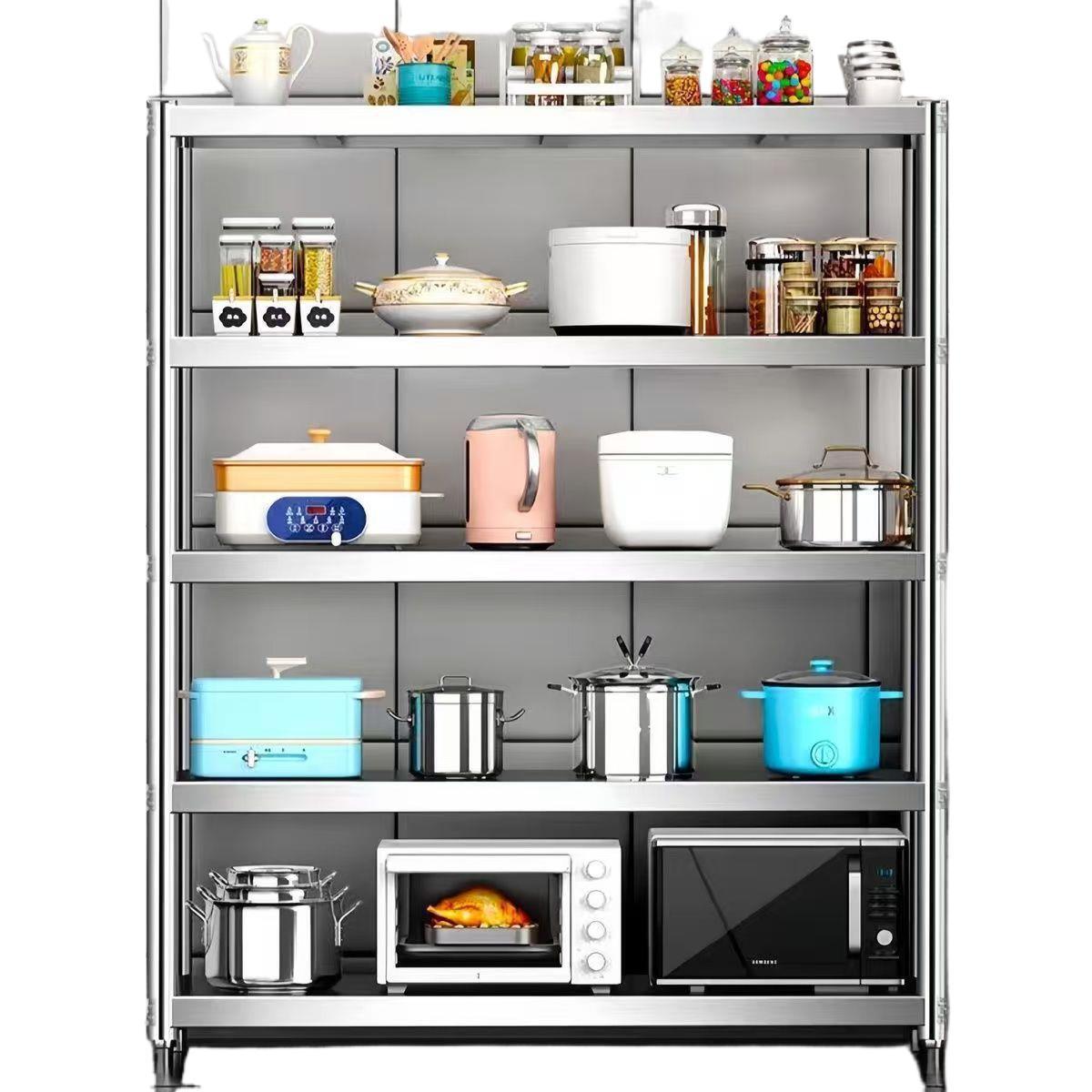 Shelves Extra Thick Stainless Steel Storage Racks Supermarket Home Balcony Storage Kitchen Storage Racks Multi-Layer Warehouse Racks