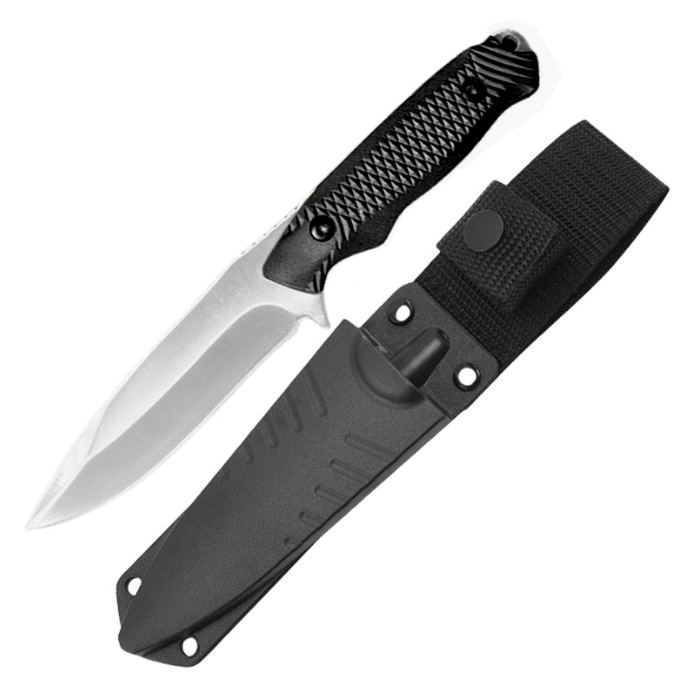 Cross-Border Integrated Keel Self-Defense Straight Knife Outdoor Knife Camping Portable Rope Cutting Knife Household Barbecue Meat and Fruit Knife