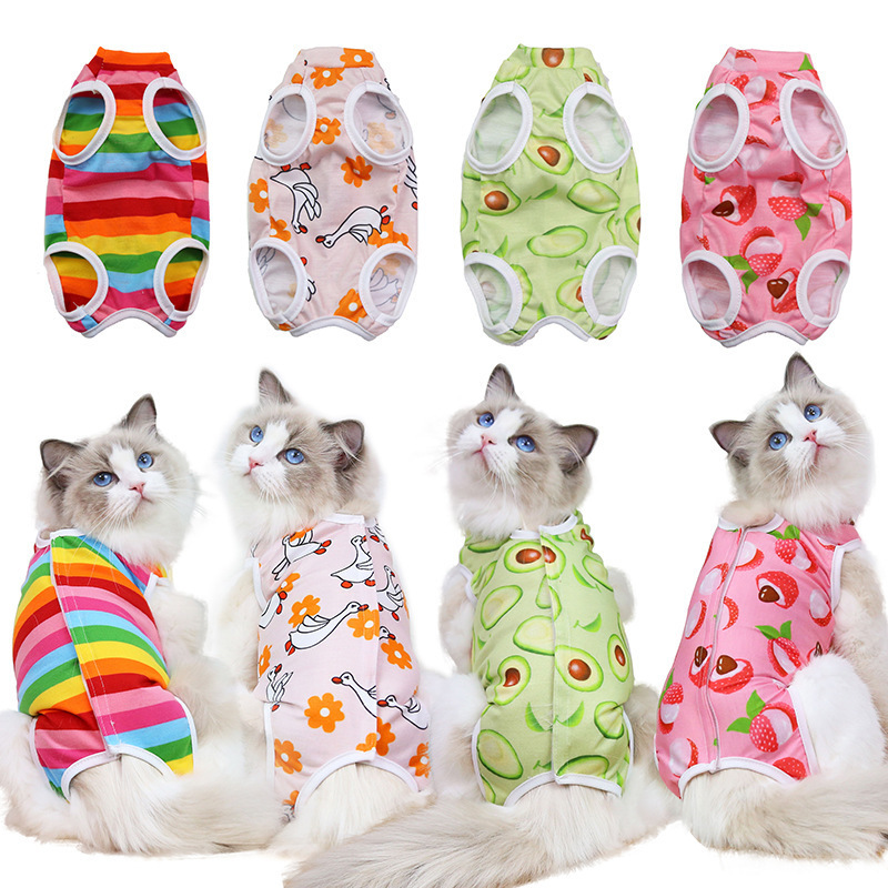 Cats Sterilization Clothing After Surgery Fruit Series Four Seasons Pet Clothes Supplies Small and Medium Dogs All-inclusive