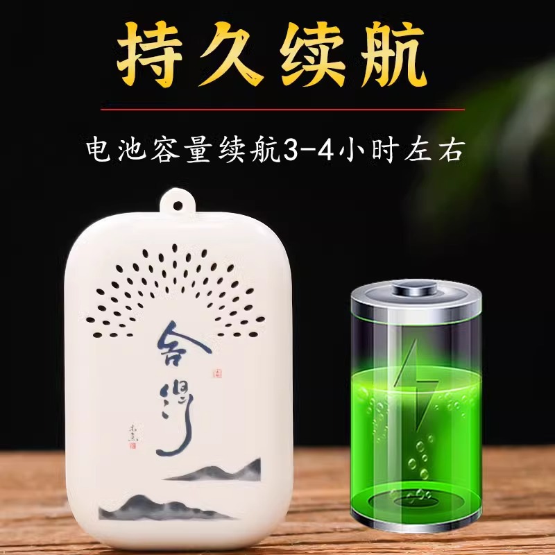 Small Meditation Player with External Pendant, Mini Single Loop, Built-In Classic Tracks, Rechargeable Singing Machine for the Elderly