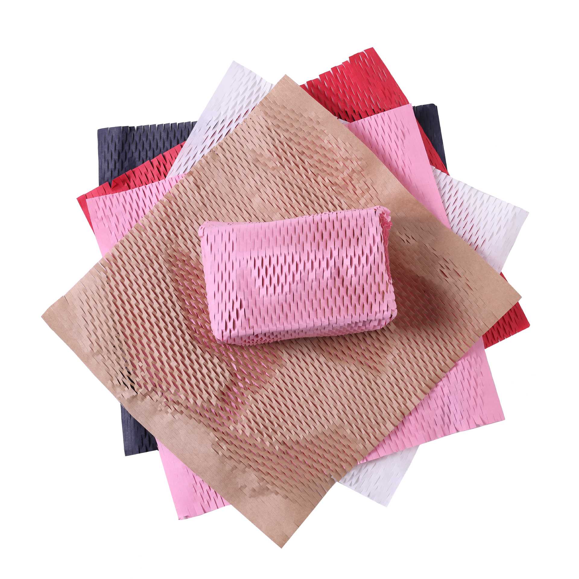 Flat Honeycomb Paper Lining Paper Manufacturer Direct Supply Cross-Border Honeycomb Kraft Flower Wrapping Paper Environmentally Friendly and Biodegradable