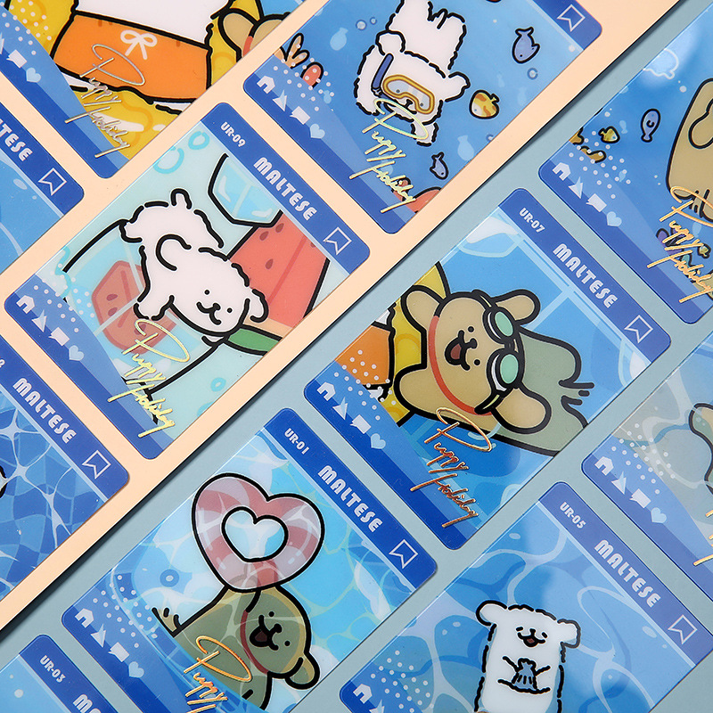 Factory straight hair cartoon cartoon line puppy small card pvc cartoon small card custom acrylic card DIY wholesale