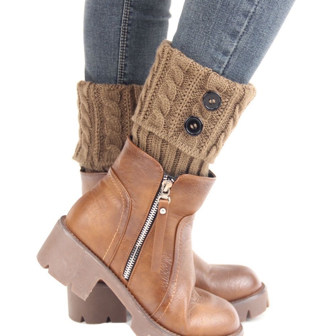 跨境日系毛线堆堆袜套女袜jk学生中筒袜子暗黑原宿韩版针织护腿套