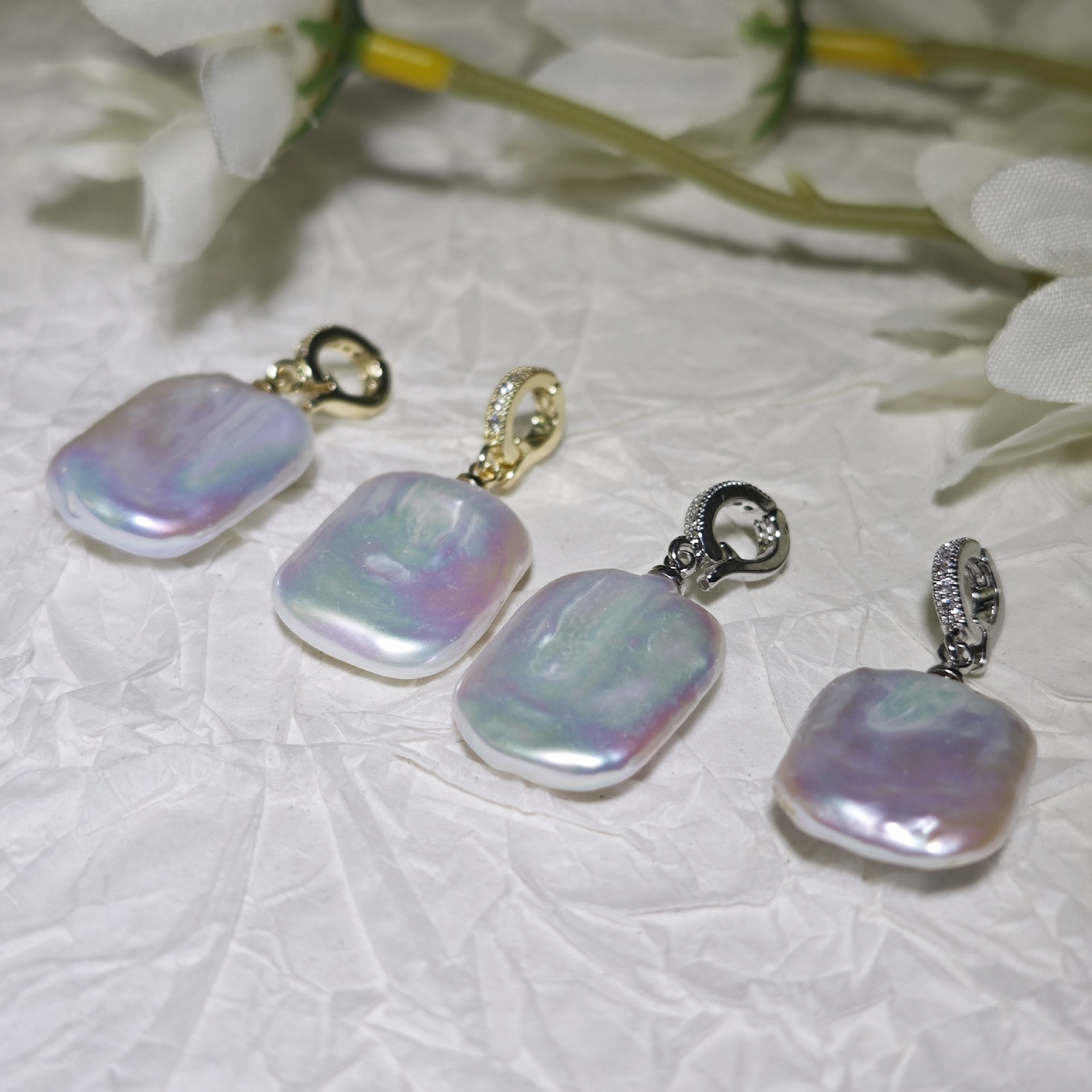 Cross-border Natural Freshwater Pearl Pendant Fashion Commuter Light Luxury Elegant Butterfly Pendant Jewelry Removable Universal Buckle