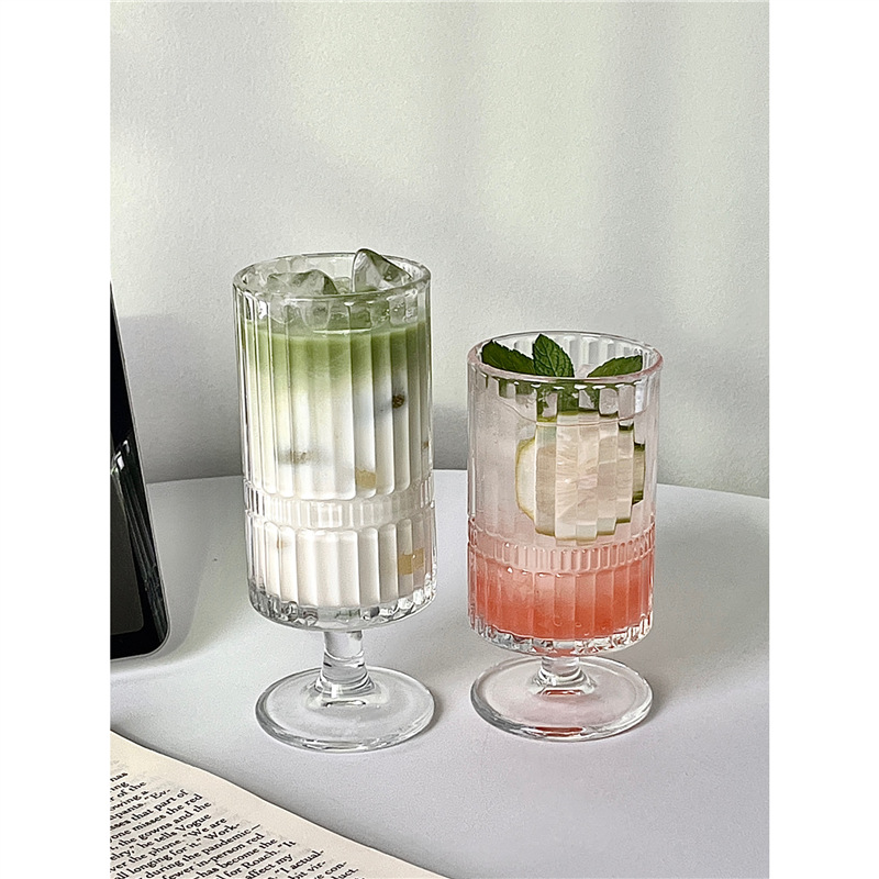 Стеклянный бокал для сока, молочный коктейль, холодные напитки, десертный бокал, кофе, женский, с высокими краями, для газированной воды
