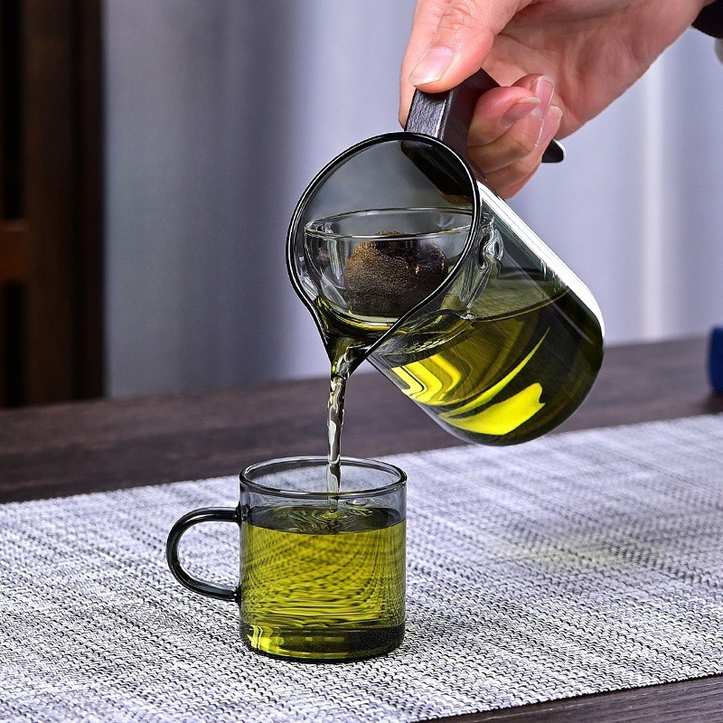 Pu'er Xiaoqing Orange Special Pot High Borosilicate Glass Fare Cup with Filter Kung Fu Tea Tea Set High Temperature Resistant Tea Splitter