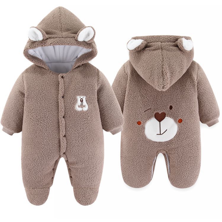 Newborn Baby Clothes Jumpsuit Autumn and Winter Suit Internet Celebrity Thickeneded and Warm Male and Female Baby Outing Clothes Winter Clothing Season
