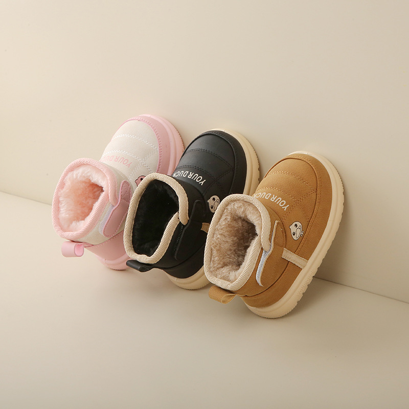 Детские зимние ботинки, утепленные флисом, нескользящие, для мальчиков и девочек, водонепроницаемые, теплые