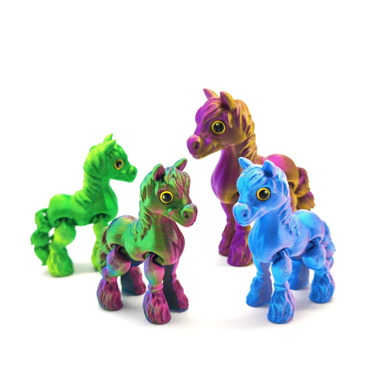 3D Печатная Пони с Подвижными Суставами, Детская Игрушка, Креативный Орнамент, Кросс-Бордерный Ремесленный Животный Модель