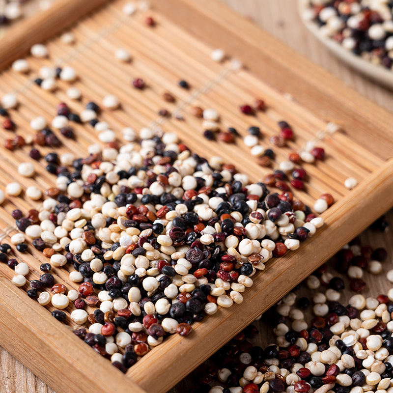 Tricolor quinoa 500g black red white wheat kernel brown rice coarse grains cereals wholesale substitute plateau quinoa rice