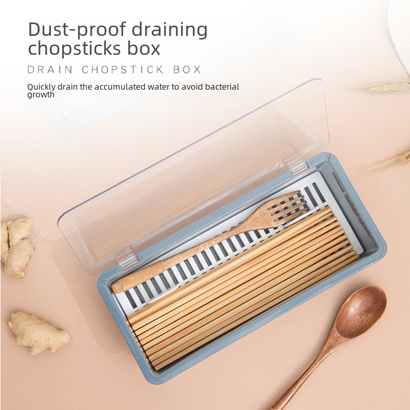 Factory Drain Dustproof Tableware Storage Box Simple Fashion Chopsticks Box Kitchen Storage Supplies Plastic Chopsticks Cage