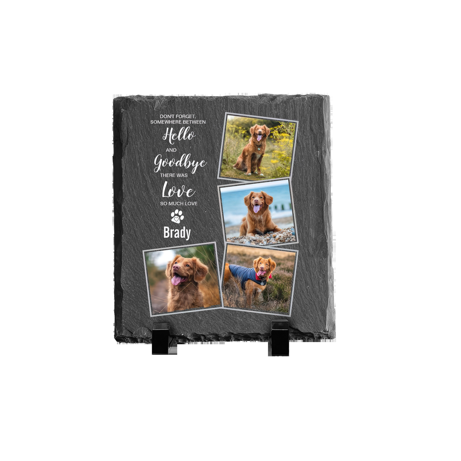Cross-border Pet Memorial Stone Statue Ornaments Slate Square Heart-shaped Tombstone Puppy Cat Pod