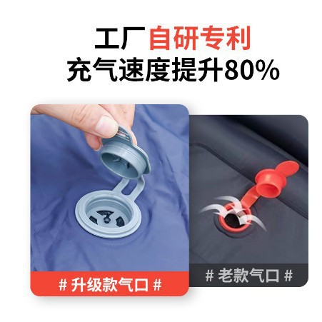 Cross-Border Outdoor Inflatable Camping Foot-Operated Automatic Inflatable Mattress with Diamond-Shaped Tpu and Pillow Camping Sleeping Pad