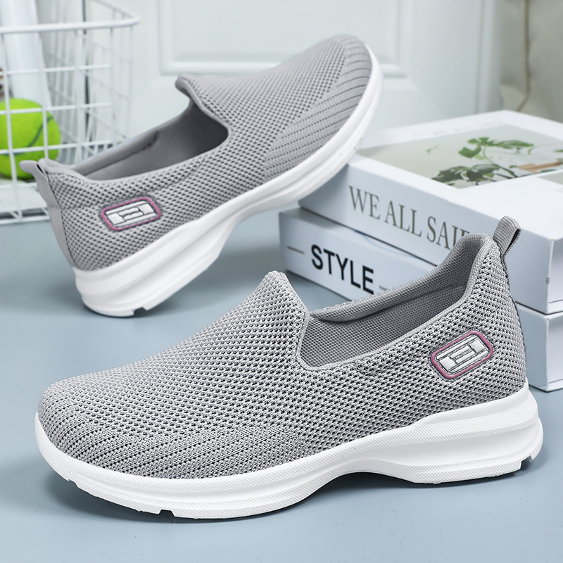 Shoes Women's Casual Shoes Autumn New Cloth Shoes Single Shoes Dropshipping Shallow Mouth Mesh Shoes Middle-Aged and Elderly Mom's Shoes