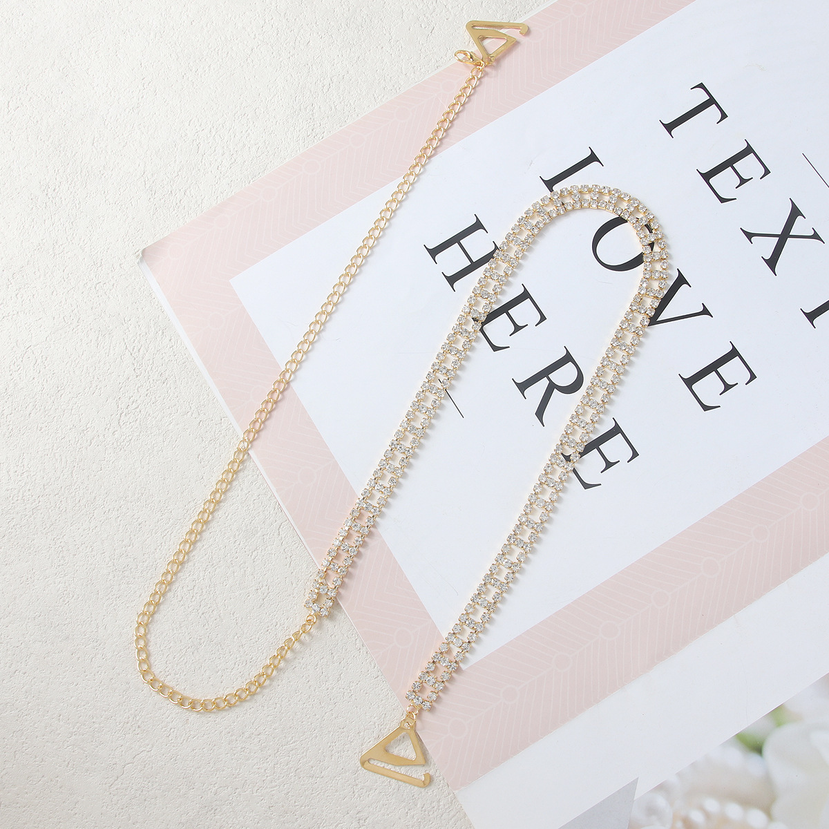 Cross-border Fashion Simple Multicolor All-match Rhinestone Shoulder Chain Adjustable Hollow Shoulder Chain Body Chain Jewelry for Women