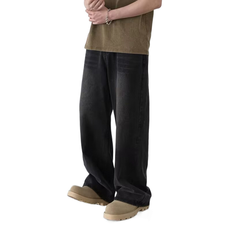 Cross-border foreign trade jeans American high street retro straight tube loose high-end sense trend shrimp skin explosions manufacturers wholesale