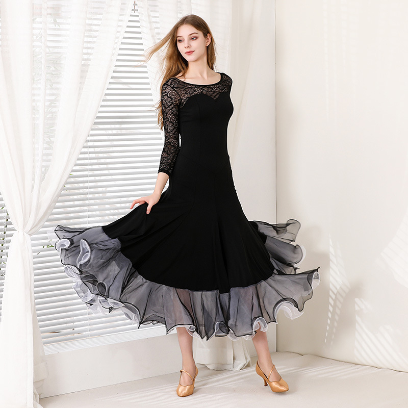 Mei Yu MY907 Lace Modern Dance Dress dress Ballroom Dance Dress Waltz Big Swing Dress