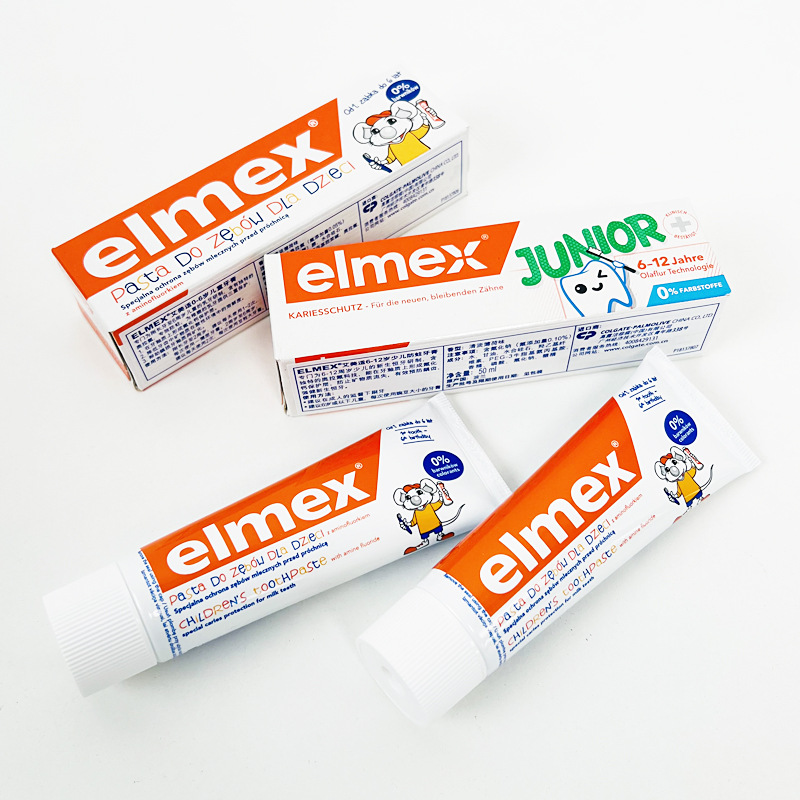 Imported German Elmex Toothpaste for Babies and Kidsren, Anti-Cavity Toothpaste Containing Oralfur, 0-6-12 Years Old