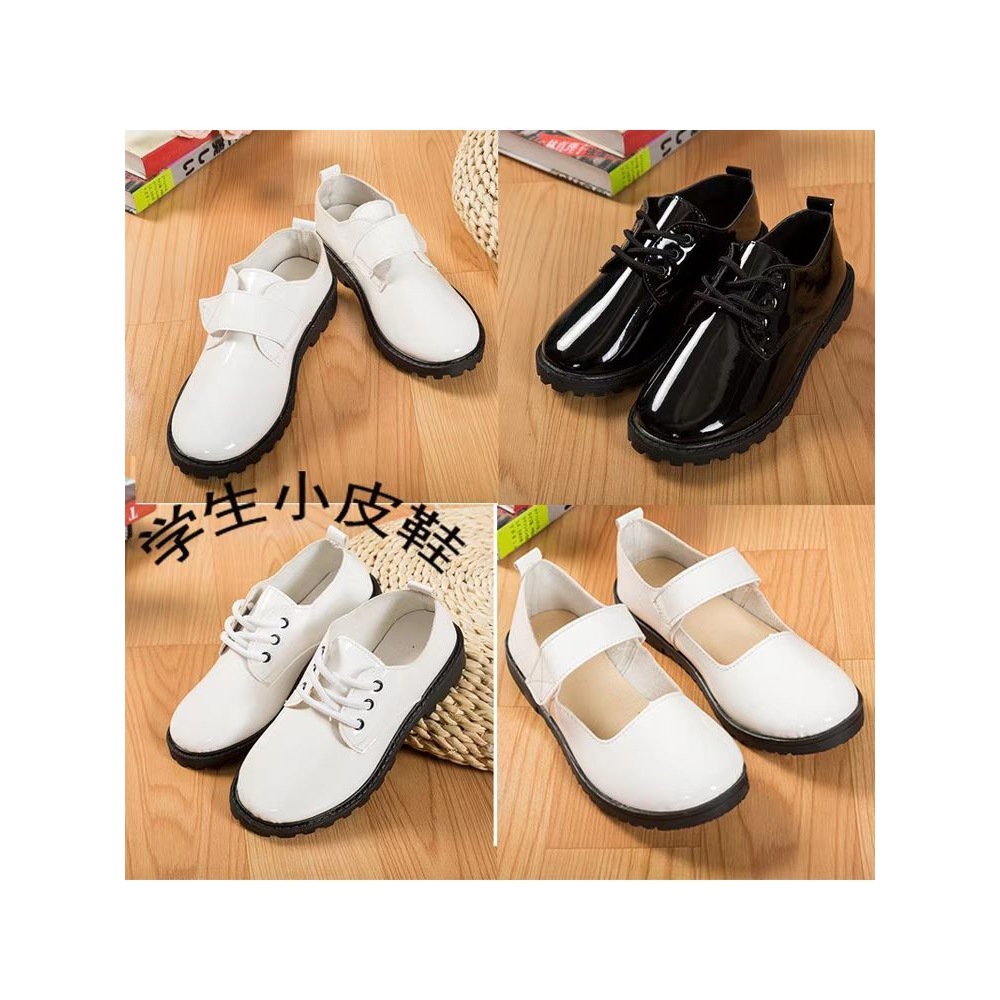 Children's Leather Shoes Black Soft Sole British Style Primary and Secondary School Students Performance Shoes Flower Girl Suit Dress Shoes Chorus Performance Shoes