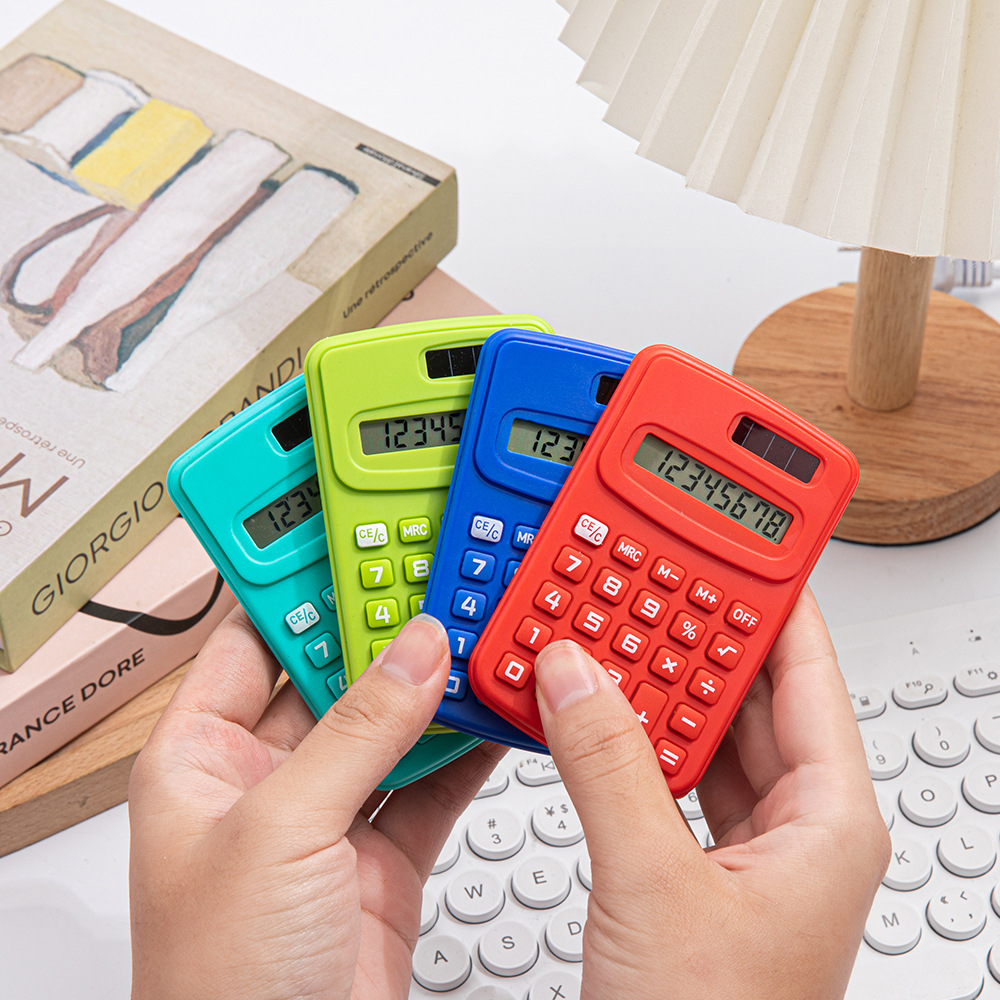 Cross-Border Popular Mini Handheld Calculator Colorfulful Macaron Cute Cartoon Logo Printing Primary School Student Gift