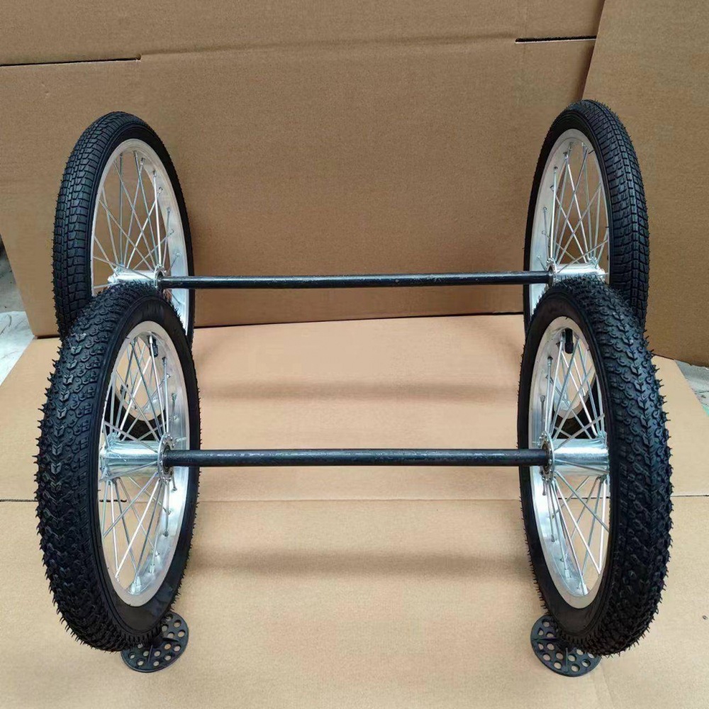 Inch Parade Cart Wheels Inch Inch Internet Celebrity Inch Inflatable Tires with Shaft Inch Wheels Red