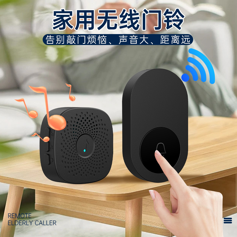 Cross-border Explosions Home 1-2 Electronic Wireless 433 Doorbell Small Portable One-button Help Pager for the Elderly