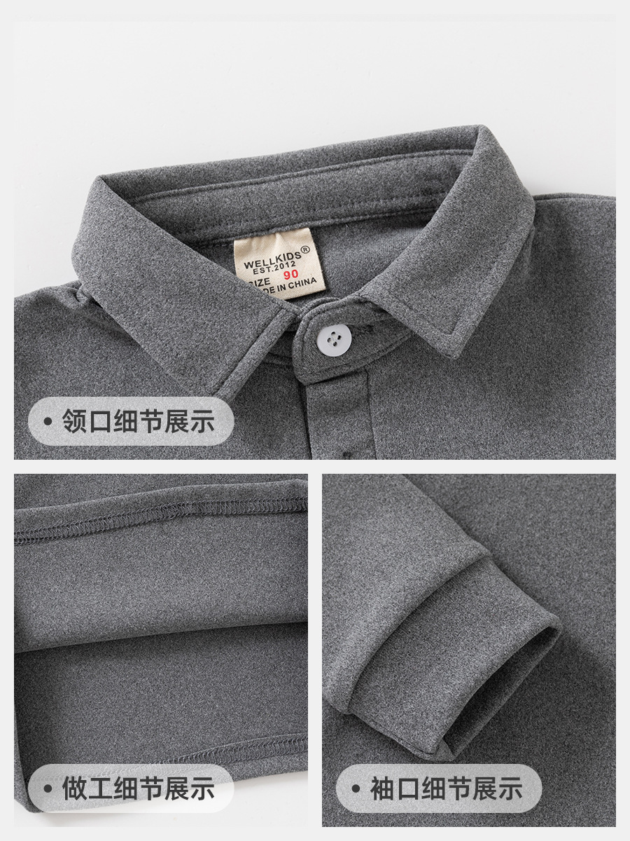 Children's POLO shirt 2024 new boys lapel thick long sleeve T Korean baby autumn coat children's clothing wholesale