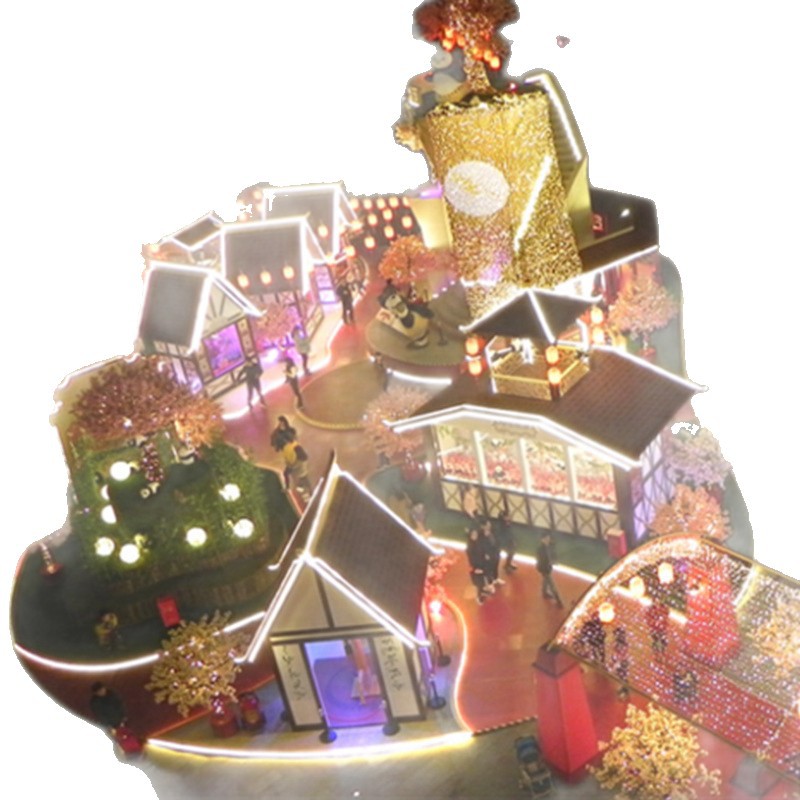 New Year's Day Festive Scene Decoration, Shopping Mall Atrium Indoor Spring Festival Theme Decoration, Complex Pile Ornaments