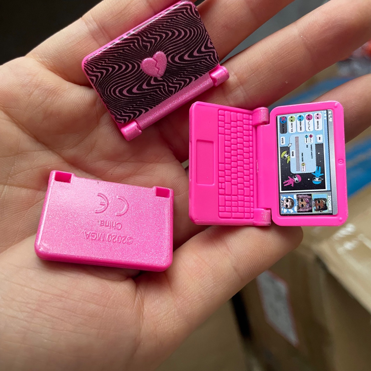 Розовый мини-ноутбук игрушка аксессуары для домика DIY