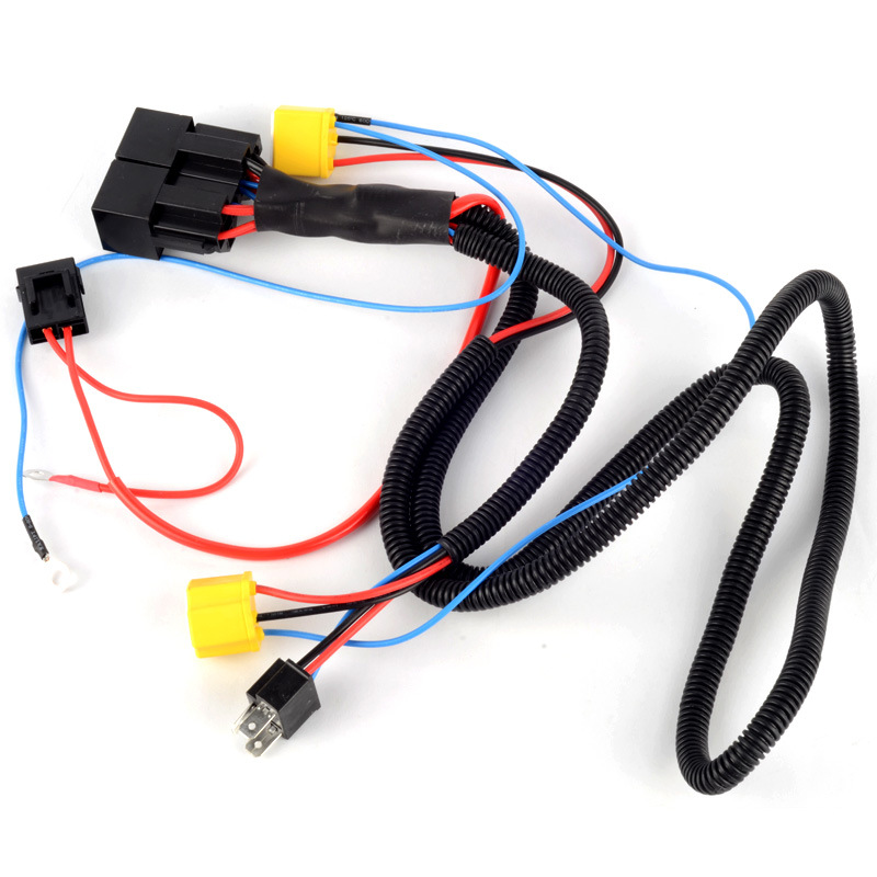 Car Headlight Brightening Wire Harness Halogen Lamp H4 Car Light Wire Set Modified Brightener Led Cross-Border Low Beam and High Beam