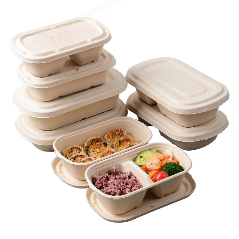 Light Salad Mochi Red Bean Coconut Crispy Bento Packaging Box Biodegradable Takeaway Green Dumpling Croissant Compartment