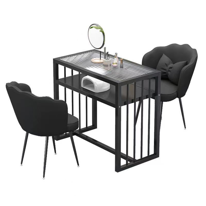 Trendy Double Manicure Table Nordic Ins Style High-End Light Luxury Style Long Rainbow Glass Workbench Supermarket Display Table