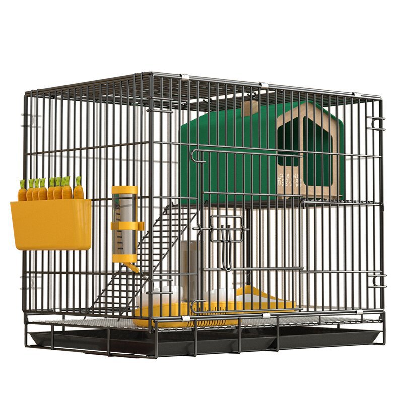 Rabbit Cage for Home Indoor Special Large Guinea Pig Guinea Pig Pastoral Golden Flower Rat Cage Automatic Feces Cleaning Pet Rabbit Nest