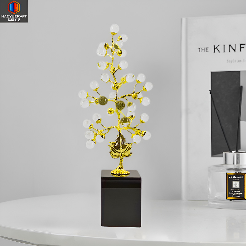 2025 New Accessible Luxury Style Crystal Crafts Enamel Persimmon Ruyi Decoration Creative Tv Cabinet Ornaments