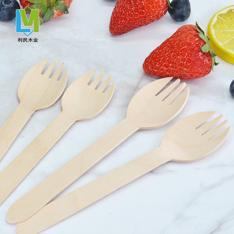 Disposable Wooden Knife, Fork and Spoon Birch Tableware Set Cake Dessert Honey Spoon Biodegradable Wooden Knife, Fork and Spoon