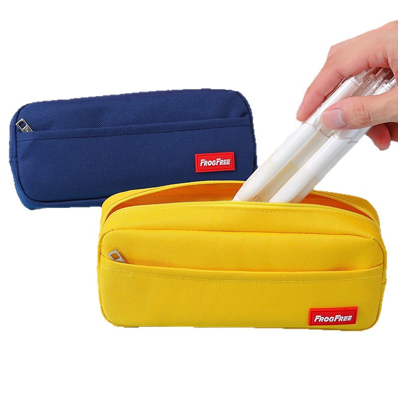 Large-Capacity Pencil Case, Simple and Three-Dimensional, Square-Shaped, Large-Capacity Oxford Cloth Pencil Case for Primary School Students, Wholesale Stationery for Students