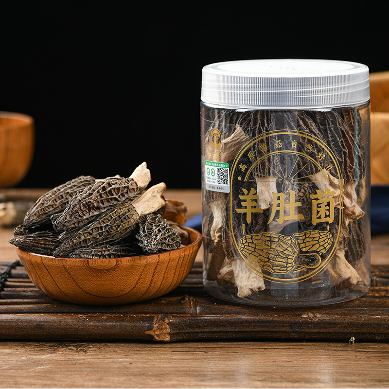 Organic Morchella bottle 50g hand-holding gift box Tong mushroom Hall head mouth Morchella Dry Goods gift thick meat flavor