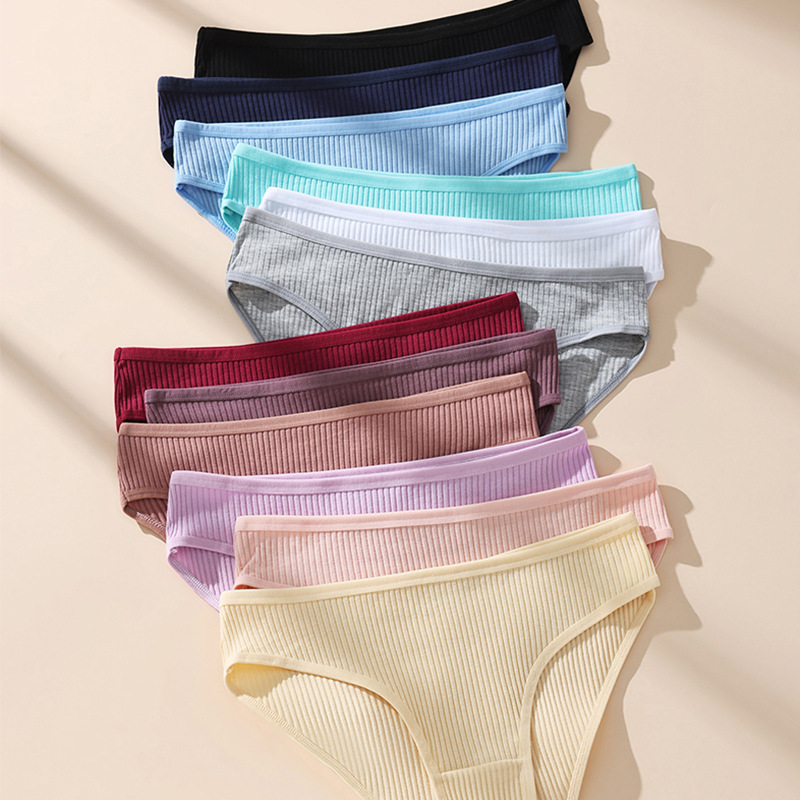 Cross-border underwear sexy threaded underwear women's European and American women's underwear sports cotton low waist women's triangle shorts