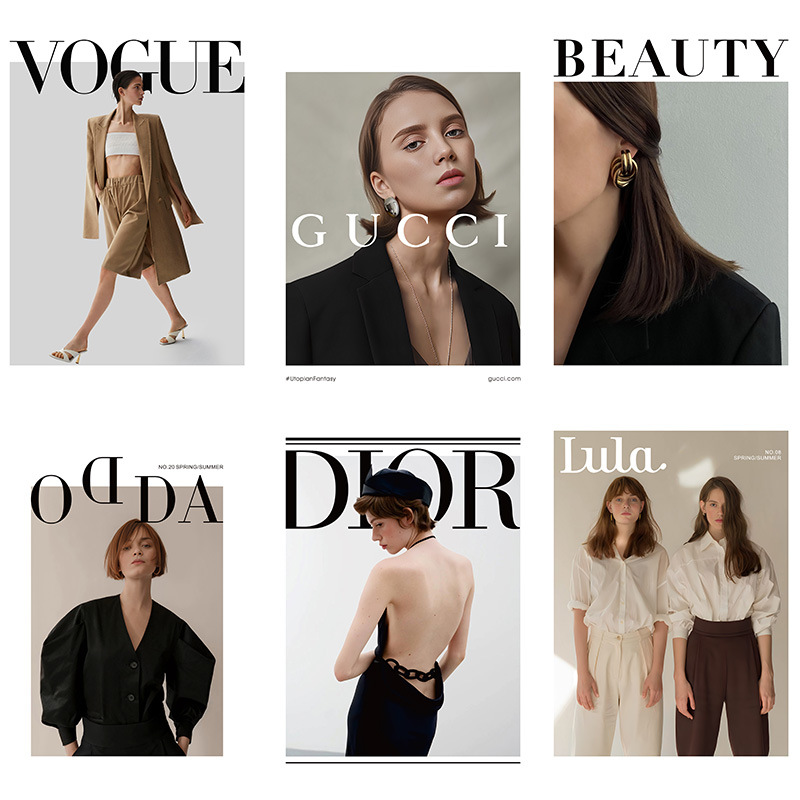 Ins Internet Celebrity Magazine Book Photography Props English Book Photography Background Soft Decoration Card European and American Cover Magazine