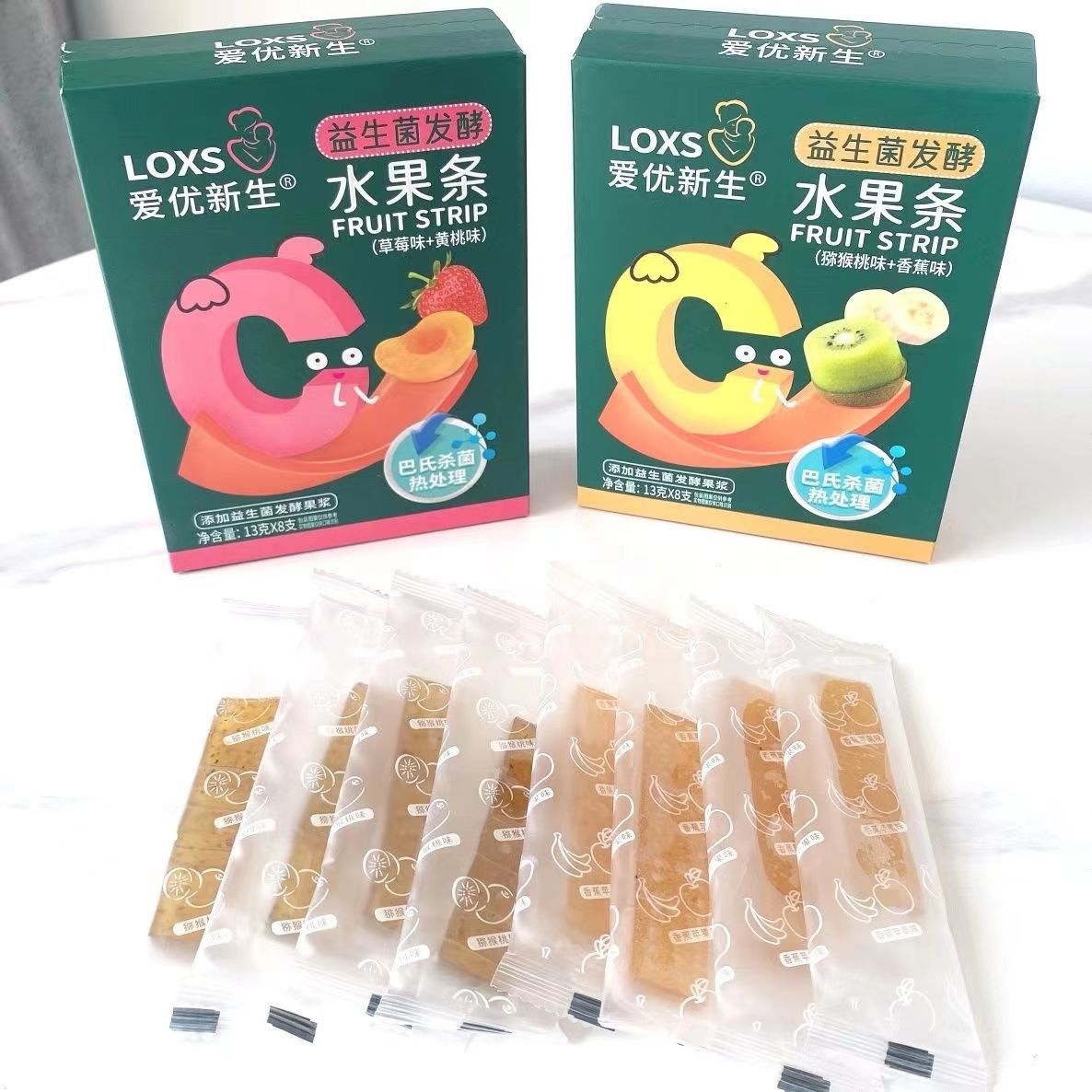 Aiyou newborn fruit strip fruit cake jam mushroom fermentation 13G × 8 pieces independent packaging