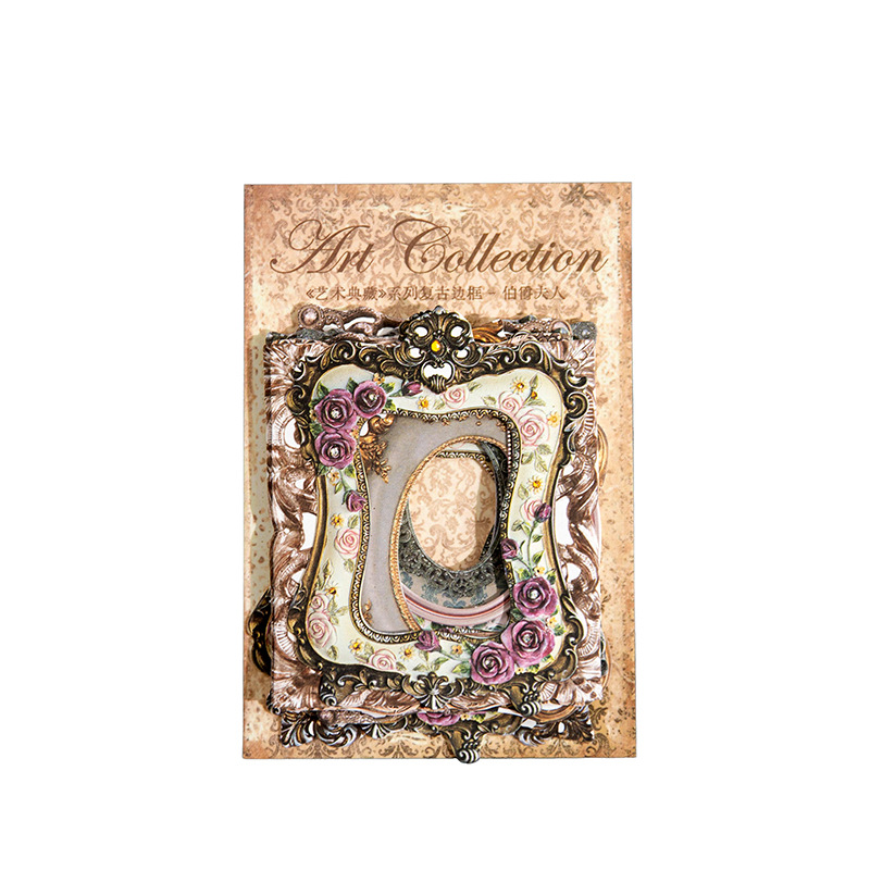 Yanji Art Collection Series Retro Border Hollow Card European Style Bottoming Photo Frame Retro Decorative Stickers 6 Styles