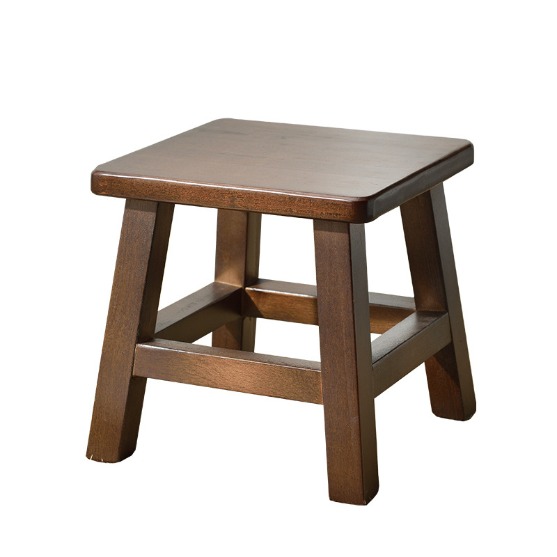 Solid Wood Small Stool Household Children's Low Stool Square Stool Small Stool Wooden Shoes Changing Simple Round Stool Cyber Celebrity Living Room Free Shipping