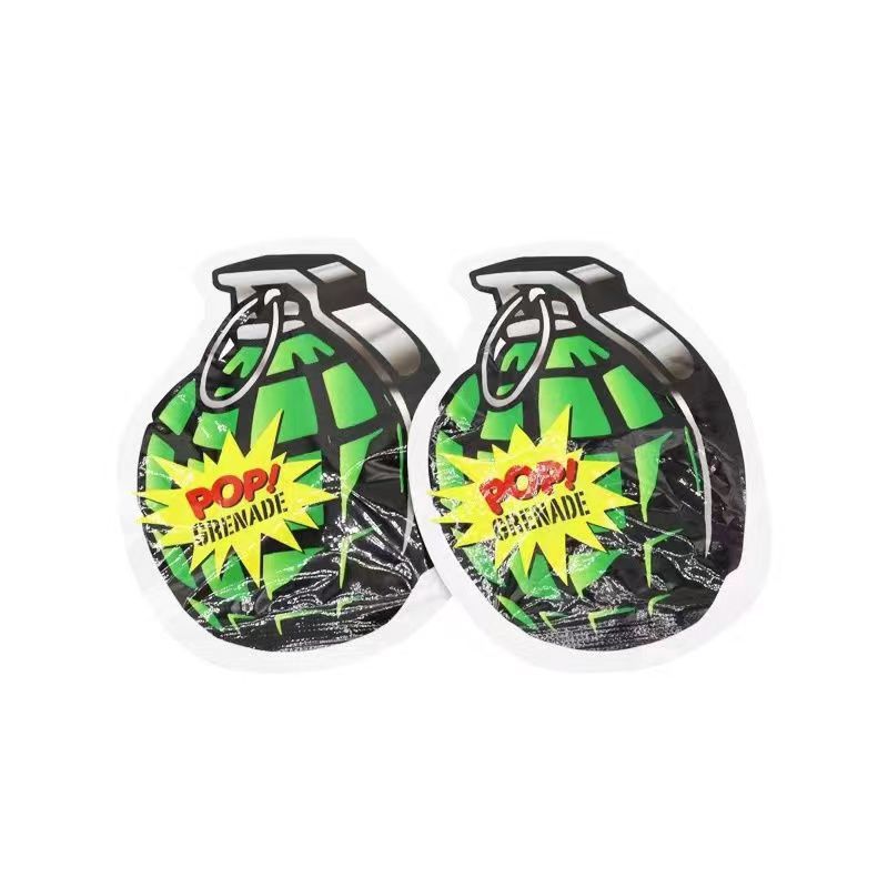 Simulation automatic inflatable grenade self-explosion small fry bag trick children's toys funny prank scare ring bag wholesale