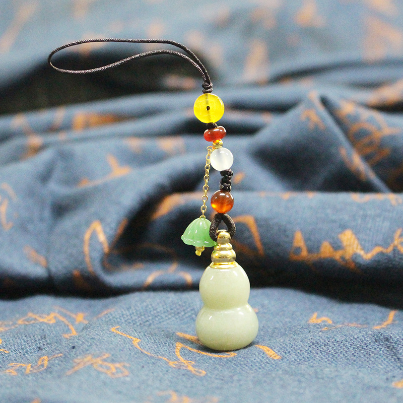 Natural Shecui Dongling Jade Hollow Openable Gourd Essential Oil Perfumery Bottle Gift Pendant Necklace Pendant