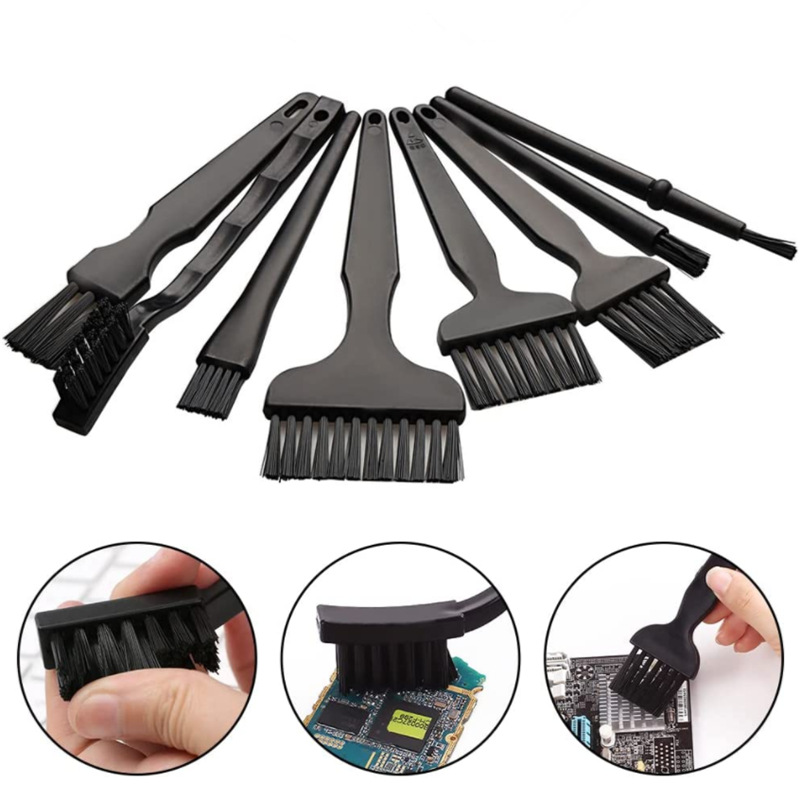 8-piece black anti-static brush brush cleaning brush mobile phone computer motherboard brush dust keyboard cleaning brush