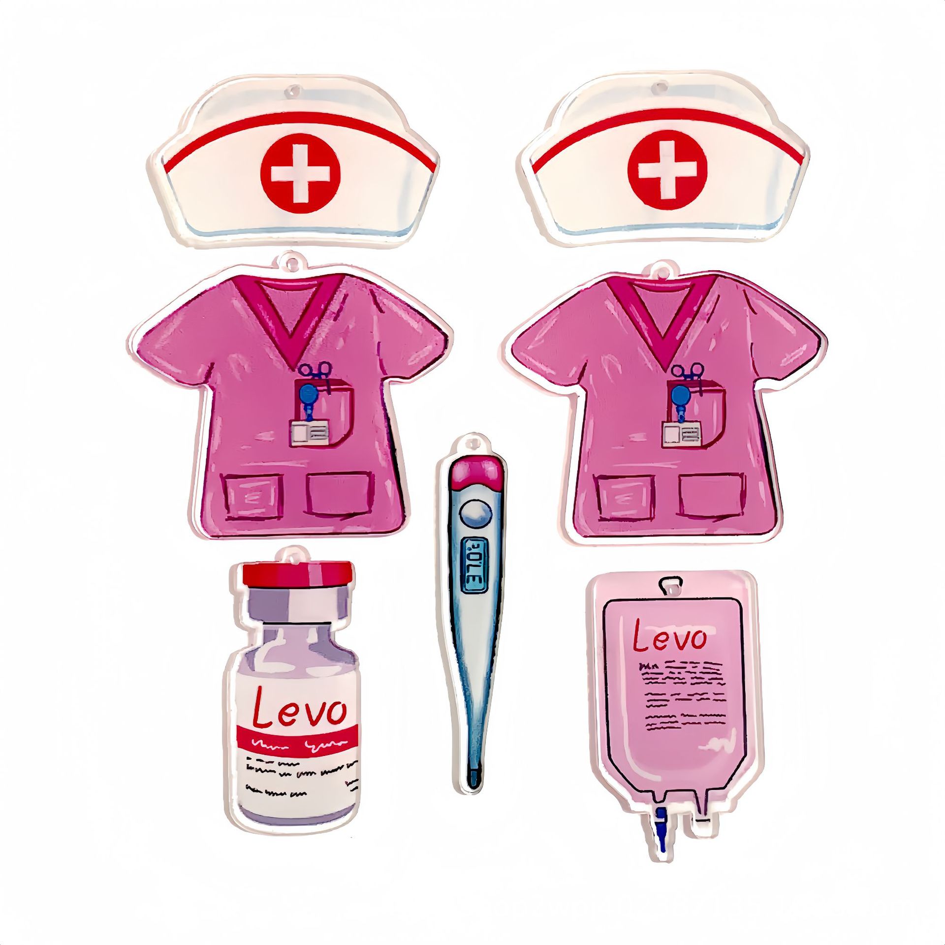 Прямые поставки из-за границы в Европу и Америку. Праздничные серьги с подвеской из розового акрила для медсестер. Декоративные аксессуары для DIY.