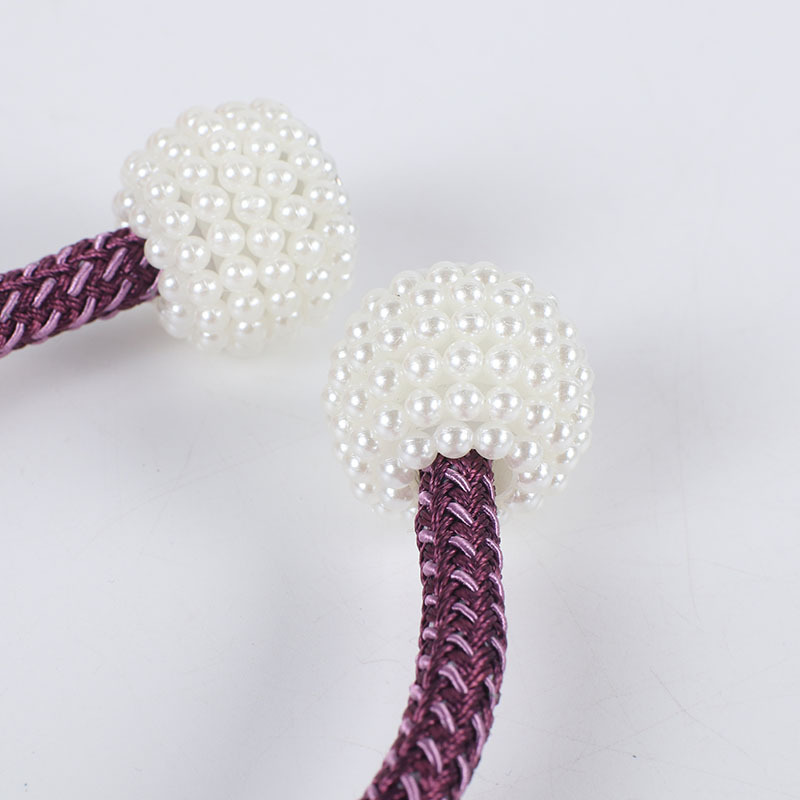 Cross-Border Punch-Free Curtain Ties, Simple Curtain Buckle Pearl Magnetic Tiebacks, Curtain Tie Rope Accessories Wholesale